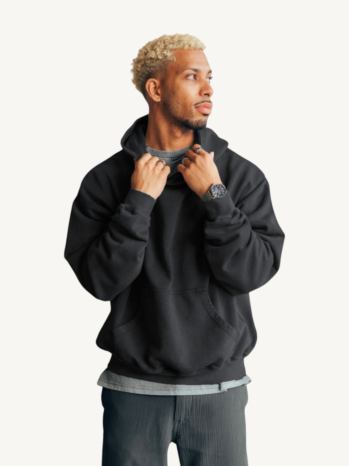Boxy Hoodie - Vintage Black