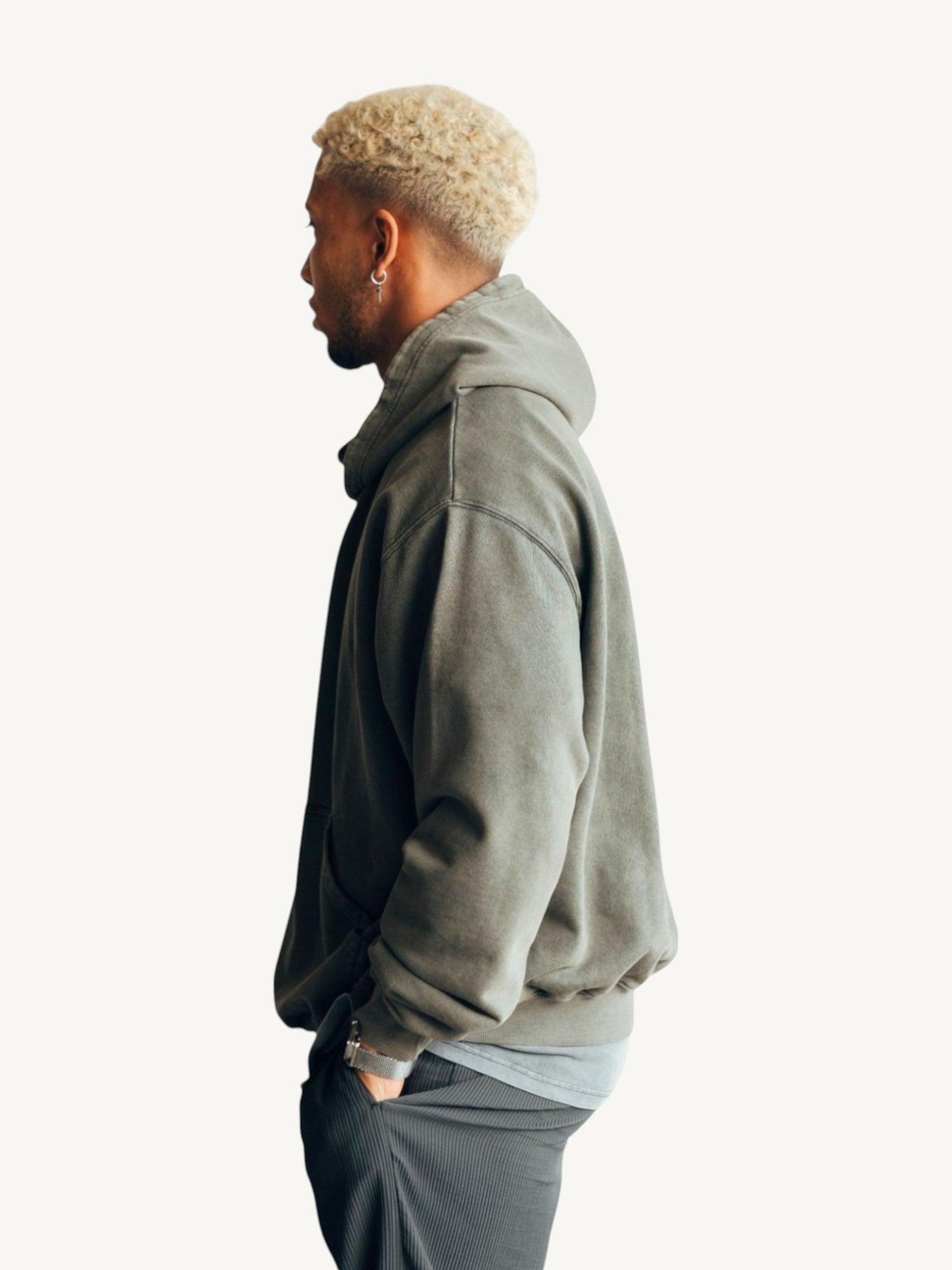 Boxy Hoodie - Vintage Olive