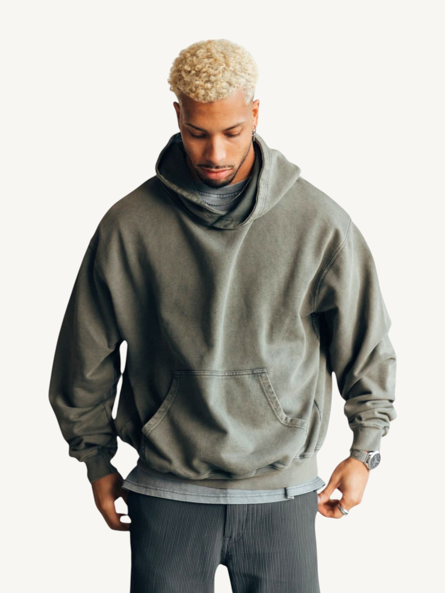 Boxy Hoodie - Vintage Olive